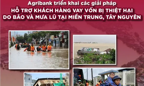Agribank giảm 2% lãi vay hỗ trợ khách hàng bị thiệt hại do bão số 12, 13 và mưa lũ