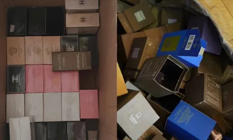 Thu giữ hàng nghìn chai nước hoa Dior, Chanel giả được pha chế từ nguyên liệu mua ở chợ Kim Biên