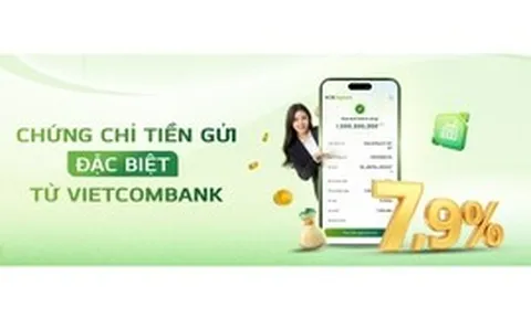 Vietcombank phát hành chứng chỉ tiền gửi trực tuyến lãi tới 7,9%/năm