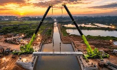 Phát hiện 21 xe tải Trung Quốc di chuyển liên tục trong đêm chở theo hơn 1.100 tấn thiết bị, xây xong cây cầu chỉ trong 24 giờ
