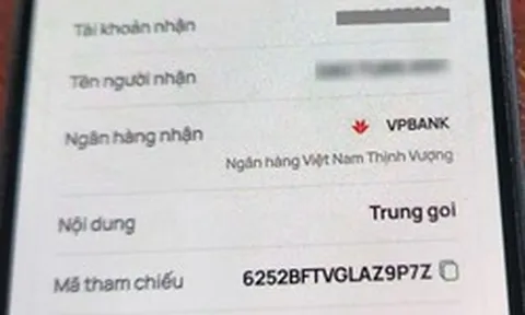 Công an xác minh giao dịch chuyển 25.000.000 đồng đ với nội dung "Trung goi"