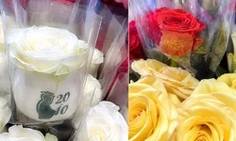 Quà 20/10 độc lạ: Hoa hồng in hình phụ nữ mặc áo dài, cốc giữ nhiệt khắc tên