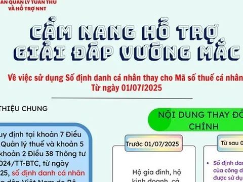 Hỗ trợ sử dụng SỐ ĐỊNH DANH cá nhân thay MÃ SỐ THUẾ