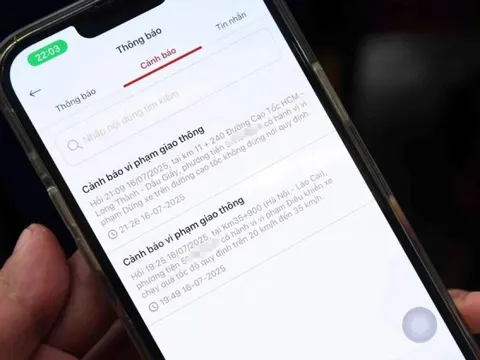 Nhiều tài xế vi phạm giao thông nhận thông báo qua VNeTraffic