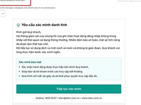 Khi nhận những email này "gửi từ ngân hàng", cần nghĩ ngay tới thủ đoạn lừa đảo