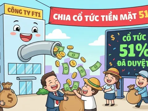 Một công ty chốt danh sách trả cổ tức tiền mặt "khủng" tỷ lệ 51% vào ngày mai