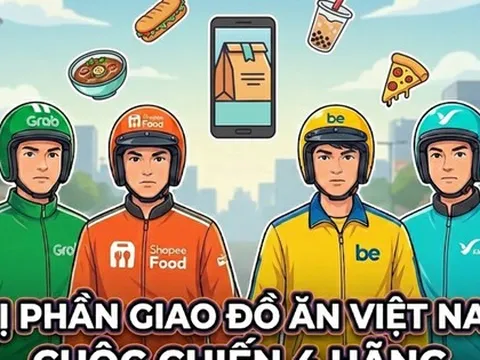 Thị phần mảng giao đồ ăn tại Việt Nam: Grab, Shopee, be và Xanh SM đang phân chia như nào?