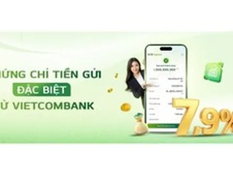 Vietcombank phát hành chứng chỉ tiền gửi trực tuyến lãi tới 7,9%/năm