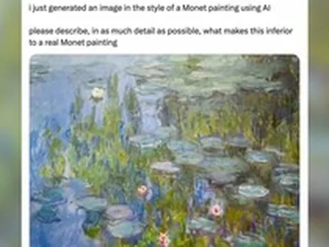 Cộng đồng mạng ùa vào chê tranh AI vô hồn, kém cỏi: hóa ra đây là tranh Monet thật đang treo trong bảo tàng Đức