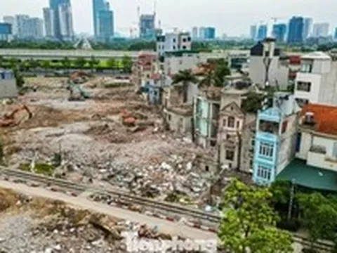 Cận cảnh đại công trường chuẩn bị xây hầm chui Tây Thăng Long hơn 1.100 tỷ đồng